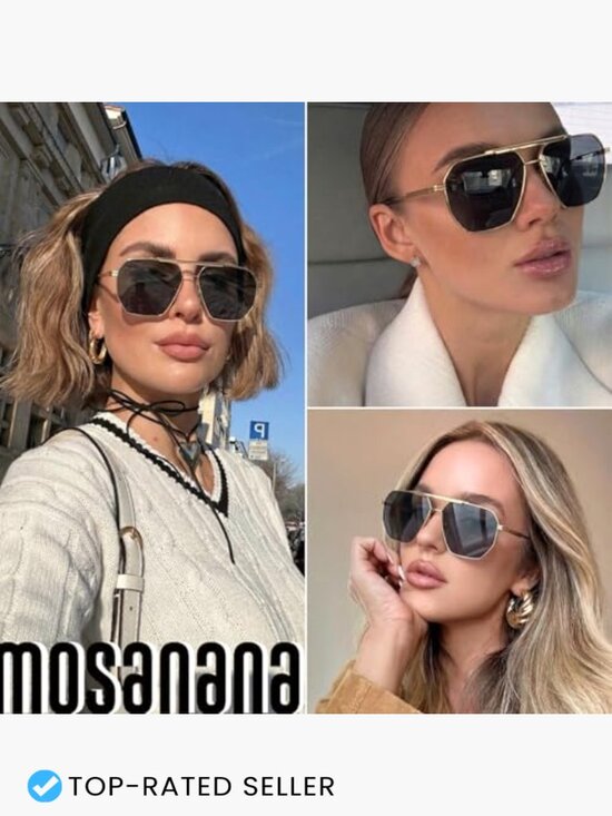 Square Aviator Sunglasses Polarized Retro Vintage Metal Frame Classic Style